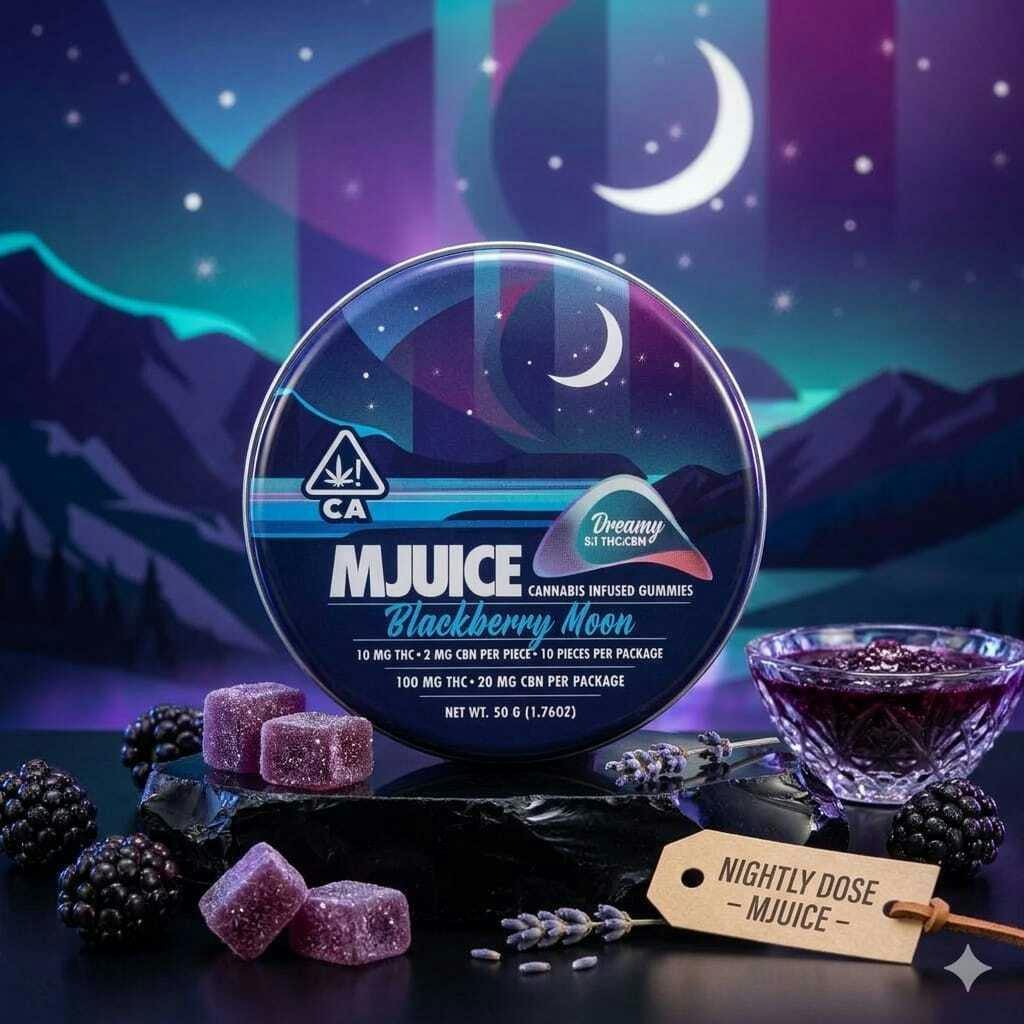 Mjuice - MJuice Blackberry Moon THC:CBN 5:1 Gummies - Blackberry Moon