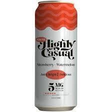 Highly Casual - Seltzer - 5mg - 1:1 THC/CBD - Strawberry + Watermelon