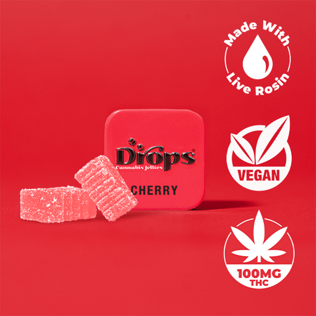 DROPS - THC GUMMY - DREAMY CHERRY SINGLE - 100MG