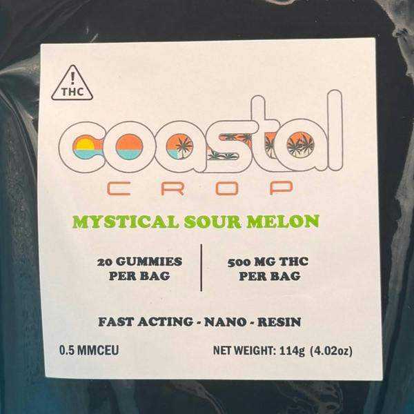 Coastal Crop Mystical Sour Melon Gummies 500mg