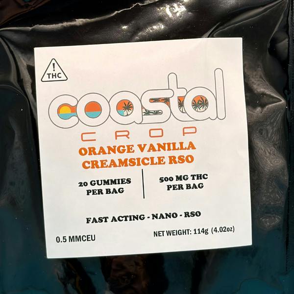 Coastal Crop Orange Vanilla Creamsicle RSO Gummies 500mg