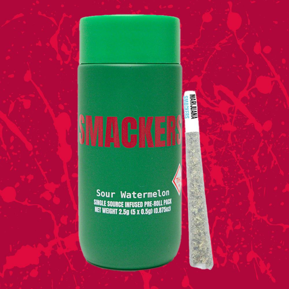 Smackers - Sour Watermelon - .5g - 5pk - Infused Prerolls