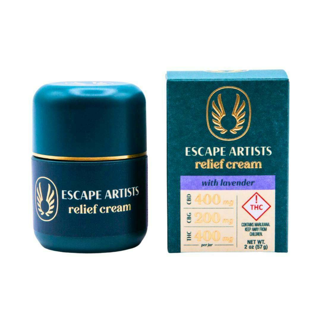 Escape Artists - 2:1:2 Lavender Relief Cream - 400mg CBD: 200mg CBG: 400mg THC (2oz Jar)