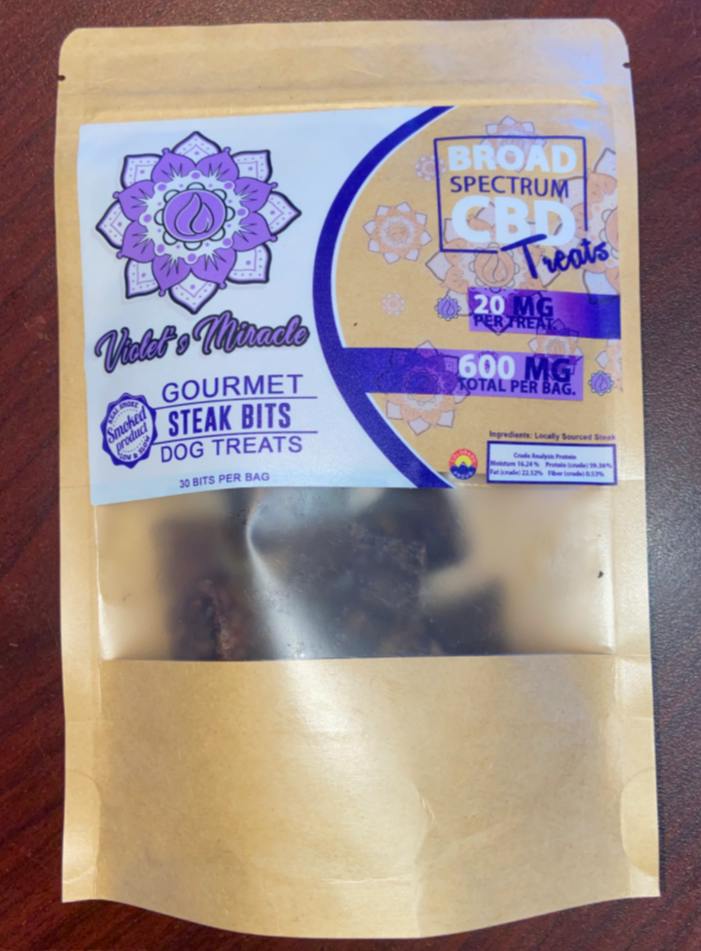 Violets Miracle Gourmet Steak DOG Treats 600mg CBD