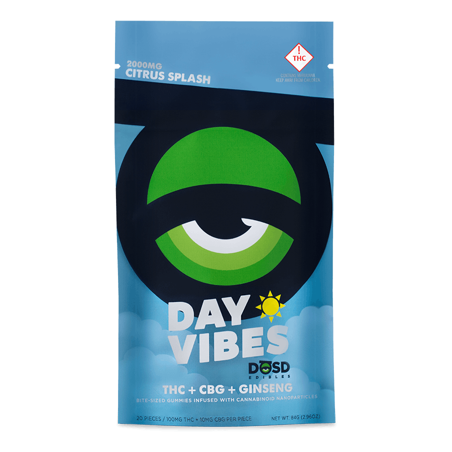 Dosd day vibes 10:1 | Citrus Splash | 2000mg THC\ 200mg CBG | Nano Gummies