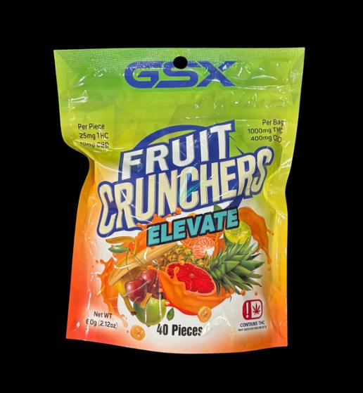 GSX | Fruit Crunchers | Elevate | 1000mg THC : 400mg CBD
