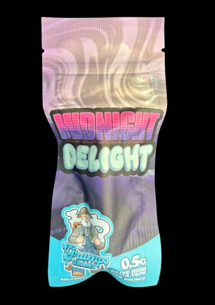 Gramps Grams| Midnight Delight | Indica | 0.5g Live rosin Disposable