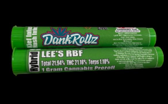 Dank Rollz | Lees RBF | Hybrid | 1g Infused Pre-roll at Affordable Medical Cannabis Dispensary-Claremore