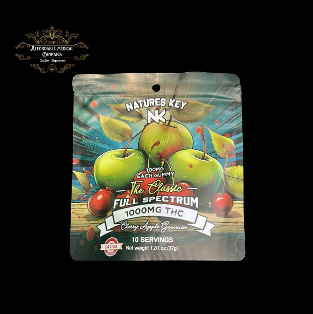 Natures Key | Cherry Apple | Sativa | 1000mg Gummies