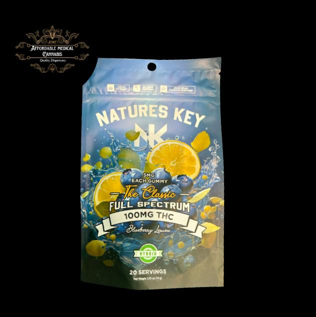 Natures Key | Blueberry Lemon | 100mg Gummies