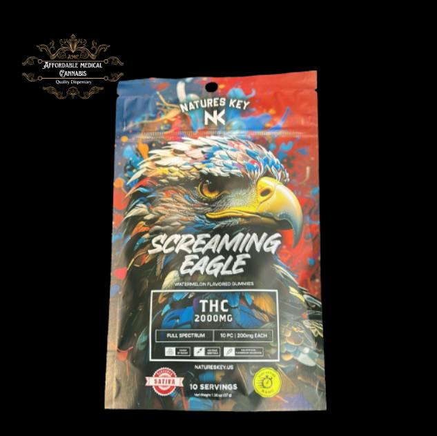 Natures Key Screaming Eagle | Watermelon | Sativa | 2000mg Nano THC Gummies