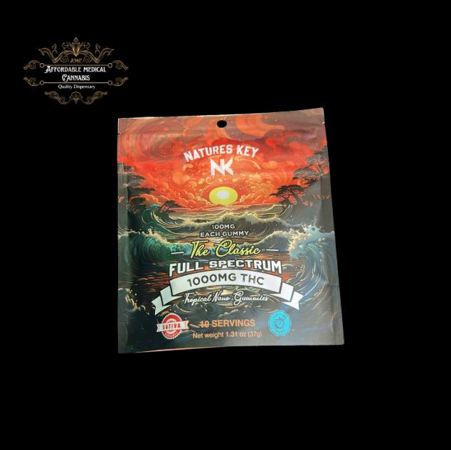 Natures Key | Tropical | Sativa | 1000mg Nano THC Gummies