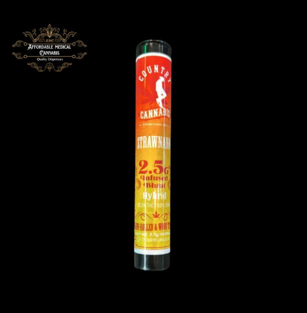 Country Cannabis | Strawnana | Hybrid | 2.5g Infused Blunt