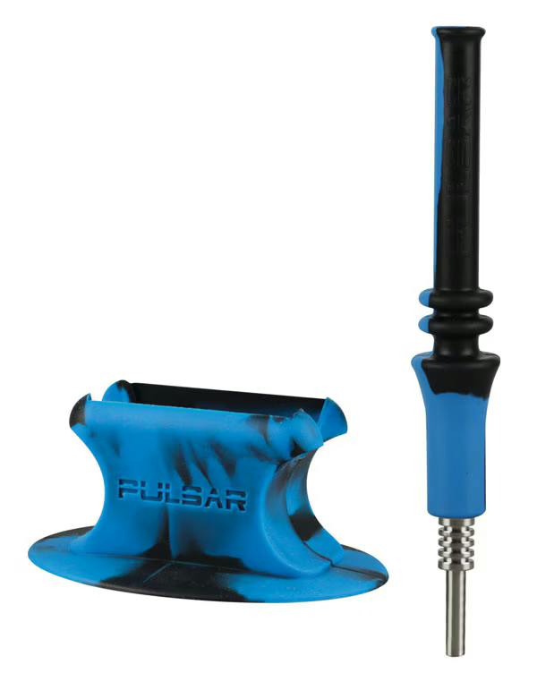 Pulsar Rip Silicone Vapor Straw With Stand / 625 /blue Black Swirl