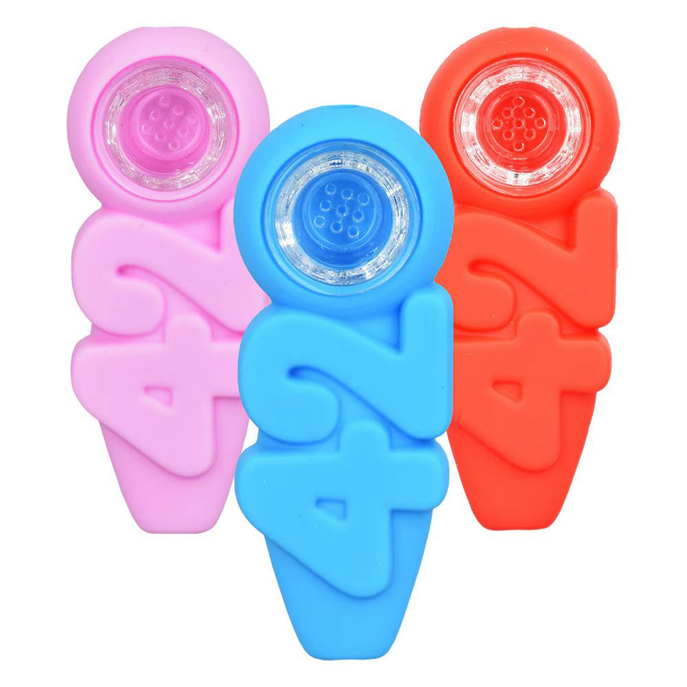 Silcone 420 Design Hand Pipe / 4" / Assorted Color
