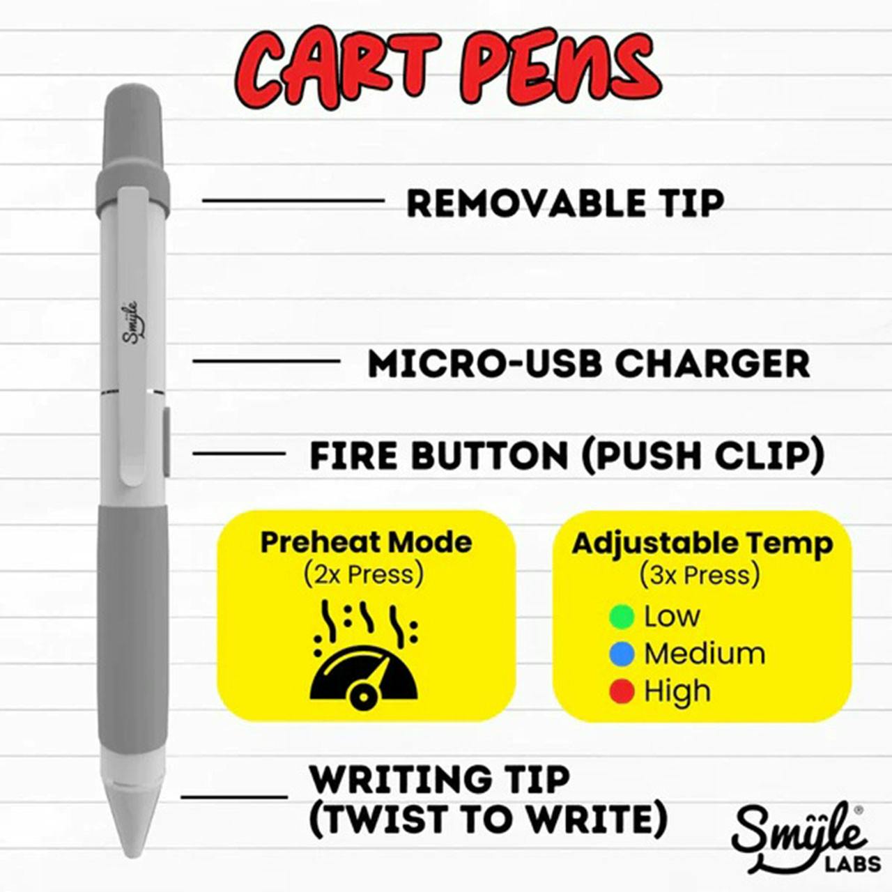 Smyle Labs / Penjamin Stealth Cart Pen / Glow In the Dark at Spot 23 Dispensary