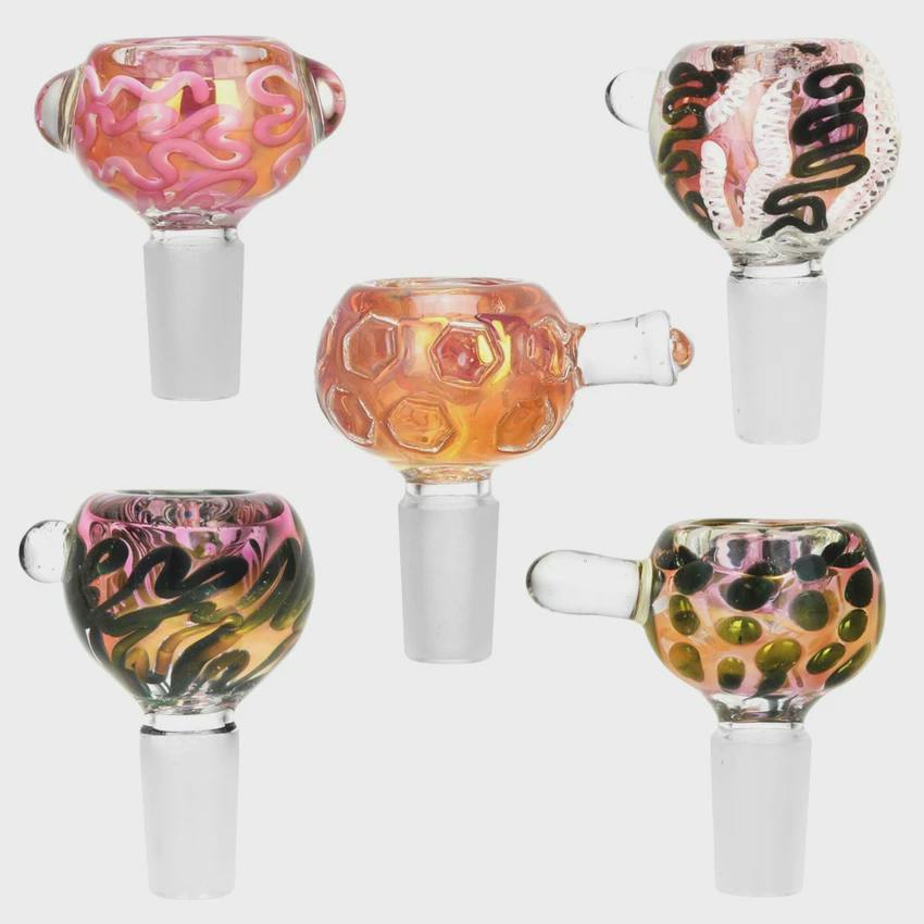 Luxe Rose Gold Fumed Glass Herb Slide | 14mm M | Assorted Styles