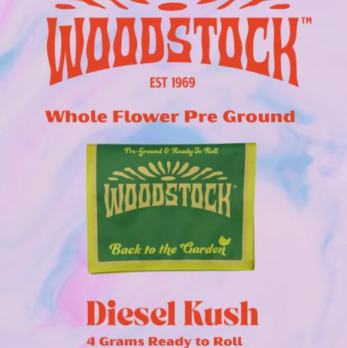 Sun Extractions / Woodstock / PreGround Flower / Diesel Kush - Hybrid / 4G