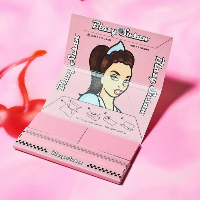 Blazy Susan | King Size Slim + Tips | Pink Rolling Papers
