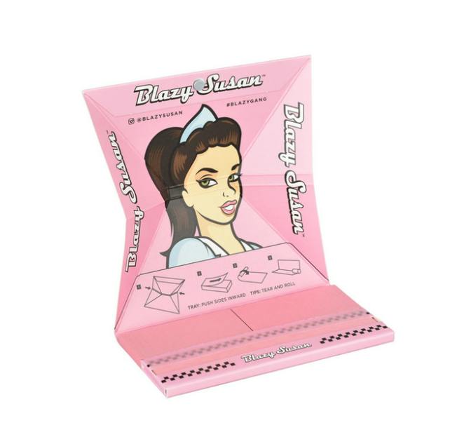 Blazy Susan | 1 1/4 + Tips | Pink Rolling Papers