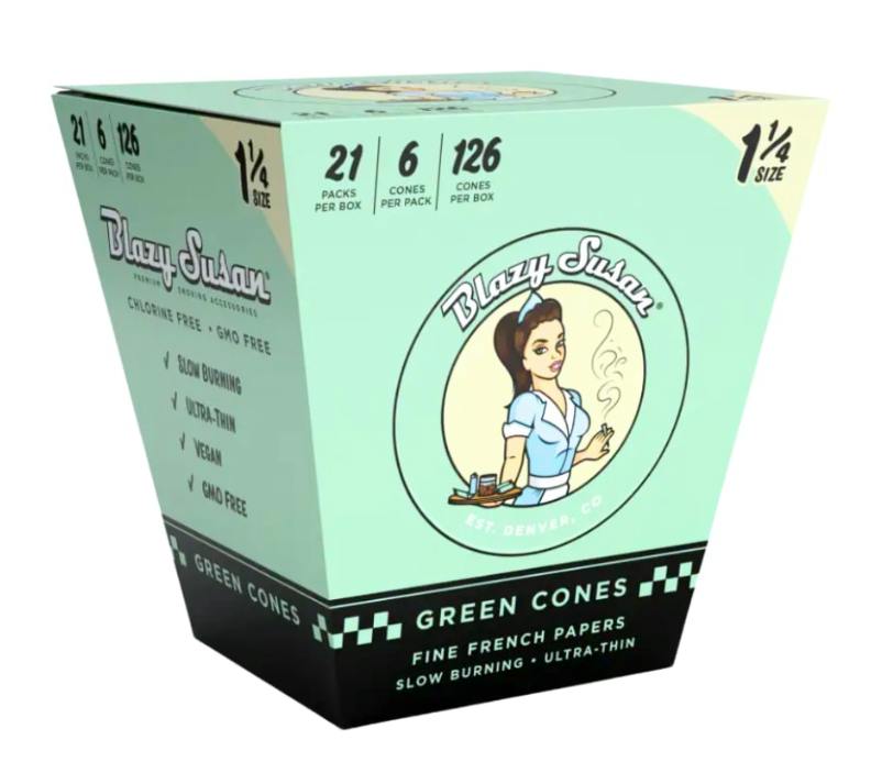 Blazy Susan | 1 1/4 (6) | Green Paper Cones