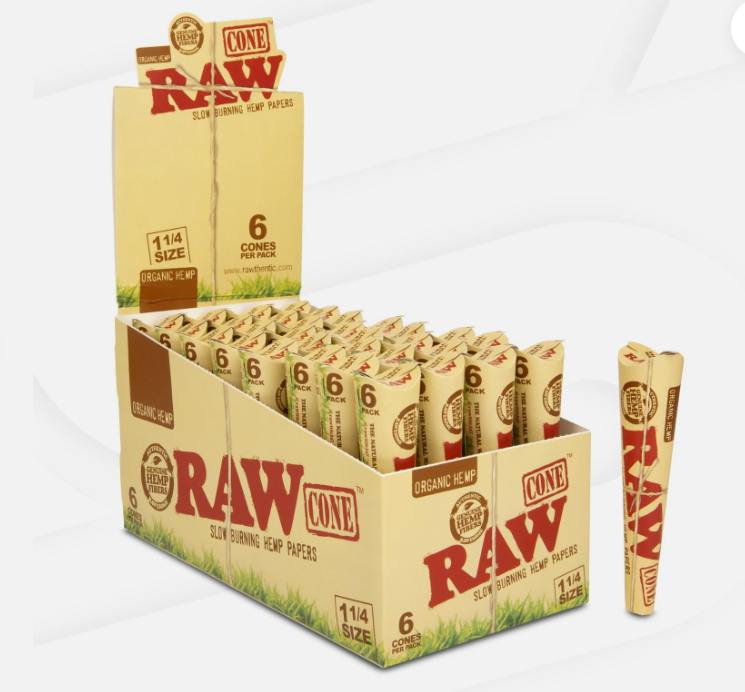 RAW Organic Cones - 1 1/4 (6)