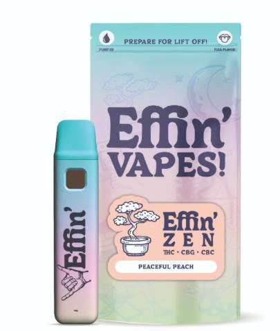 Zen Peaceful Peach | 14:1:1 THC:CBG:CBC | Disposable | Effin' | 1g