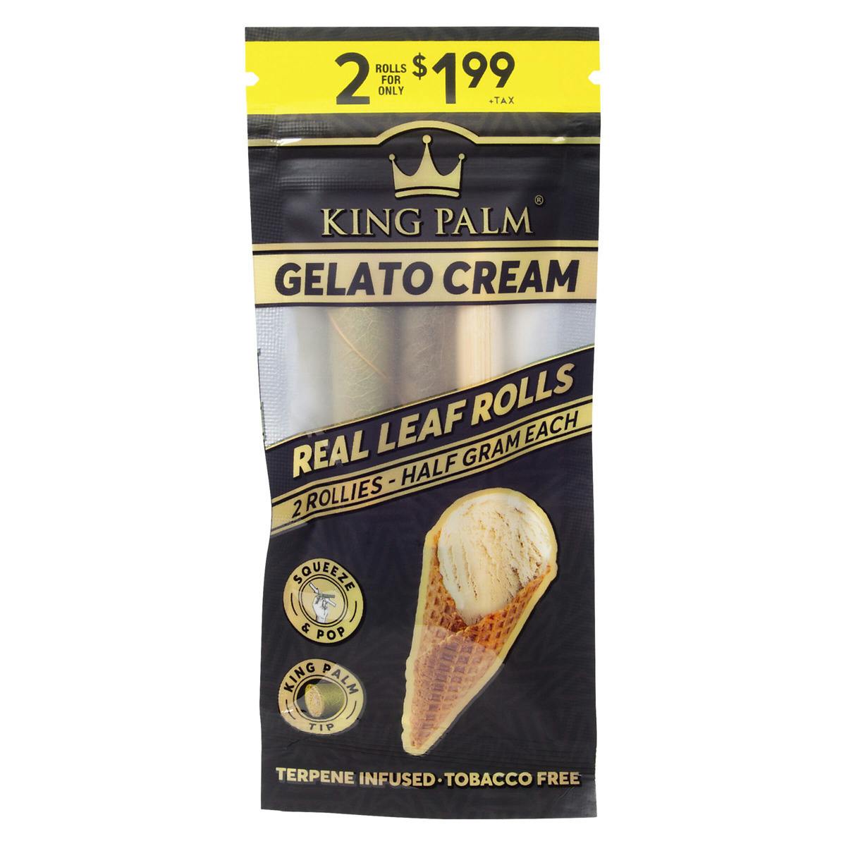King Palm - Flavoured Hand-Rolled Leaf - Rollie x 2 Rolls - Gelato Cream