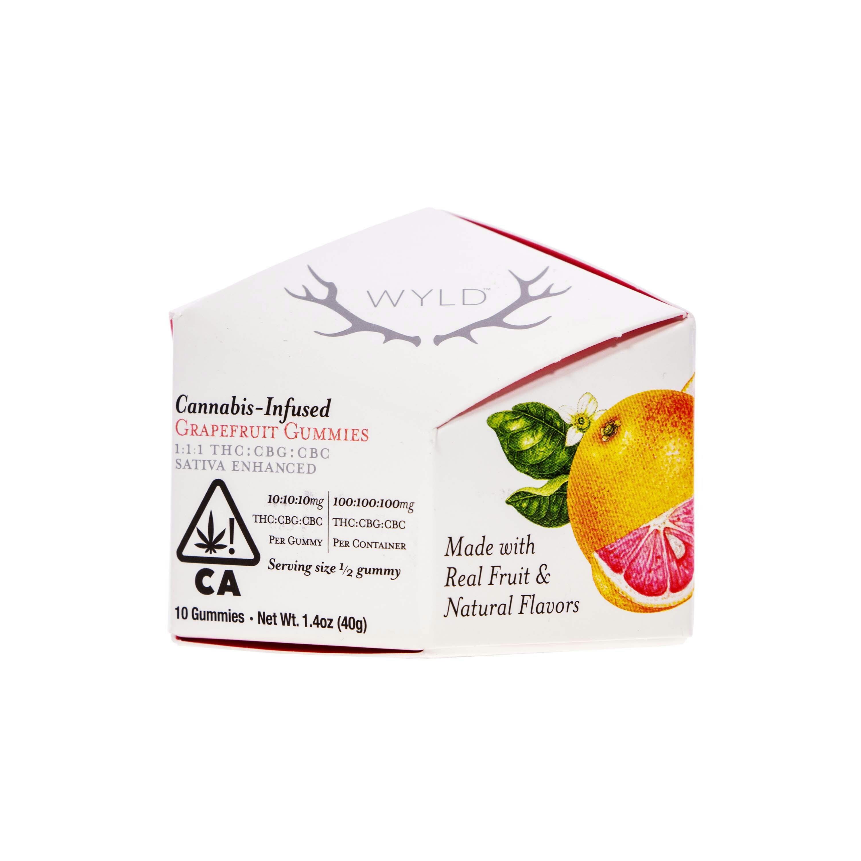 Wyld: Grapefruit Sativa Gummies (1:1:1 THC:CBG:CBC - 300mg Total)