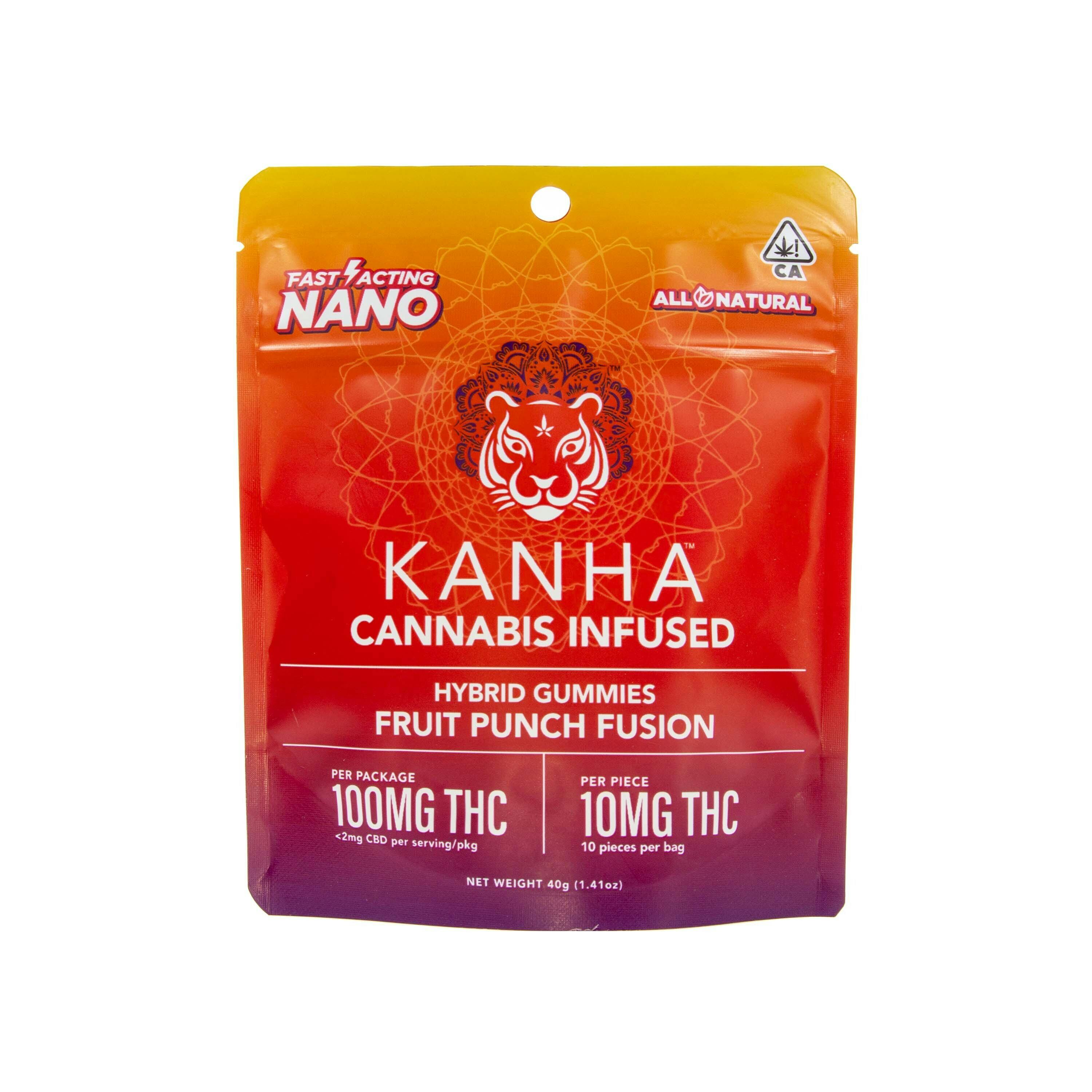 KANHA — Nano Hybrid Fruit Punch Fusion Gummies (100mg THC)