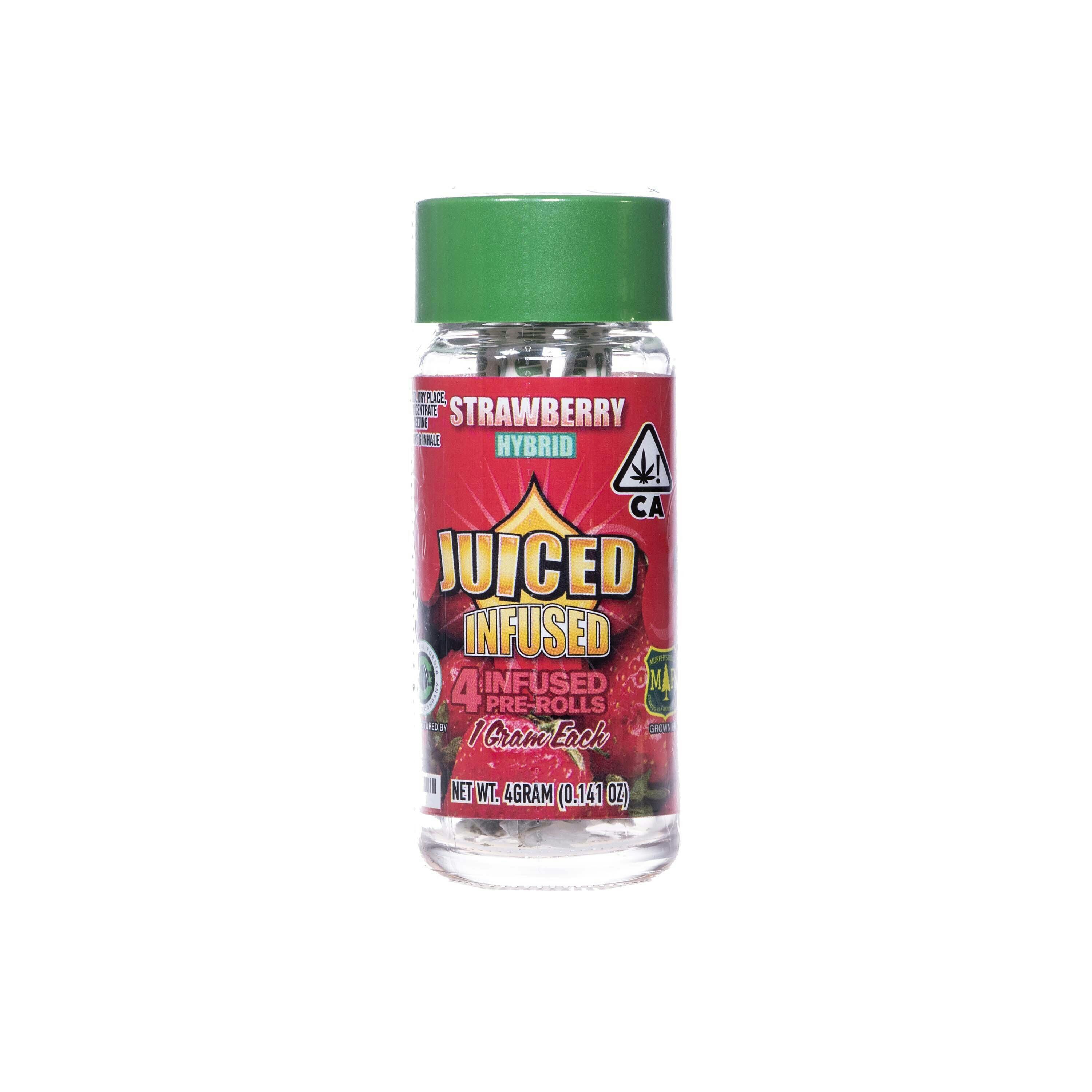 Juiced: Strawberry Infused Pre-rolls (4 Pack - 4g)
