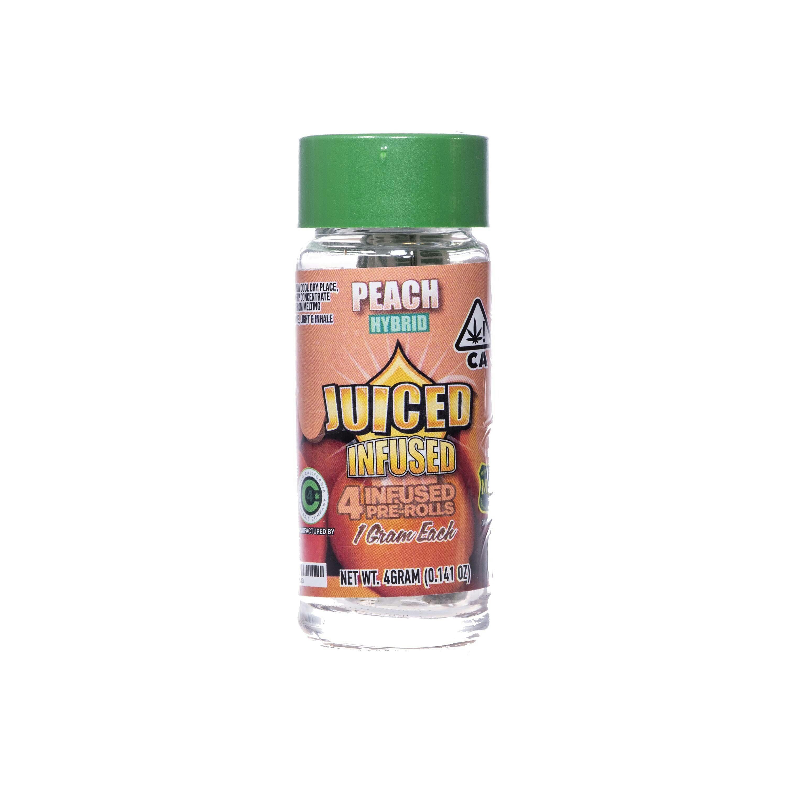 Juiced: Peach Infused Pre-rolls (4 Pack - 4g)