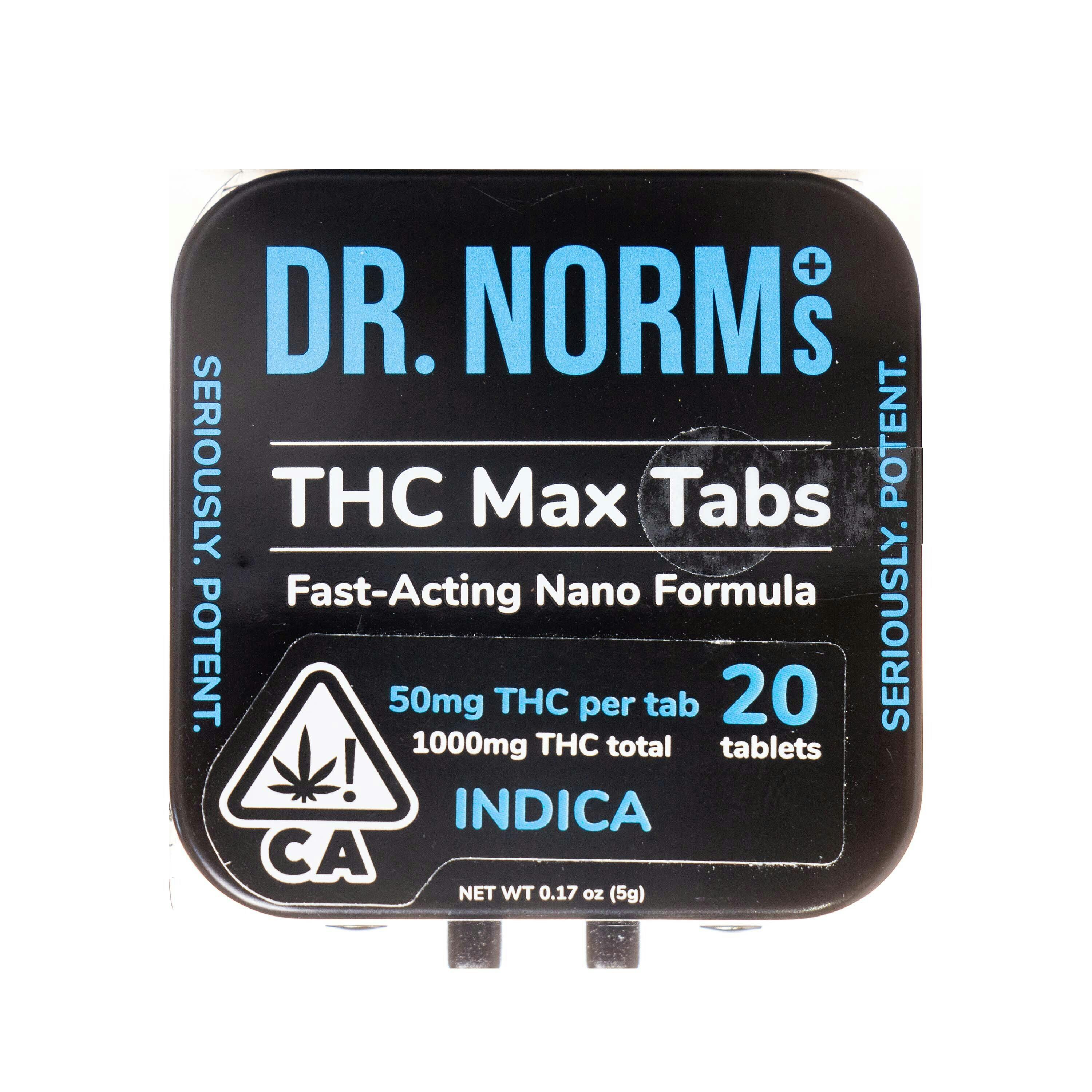DR. NORM'S: THC Max Indica Tablets (1000mg THC)