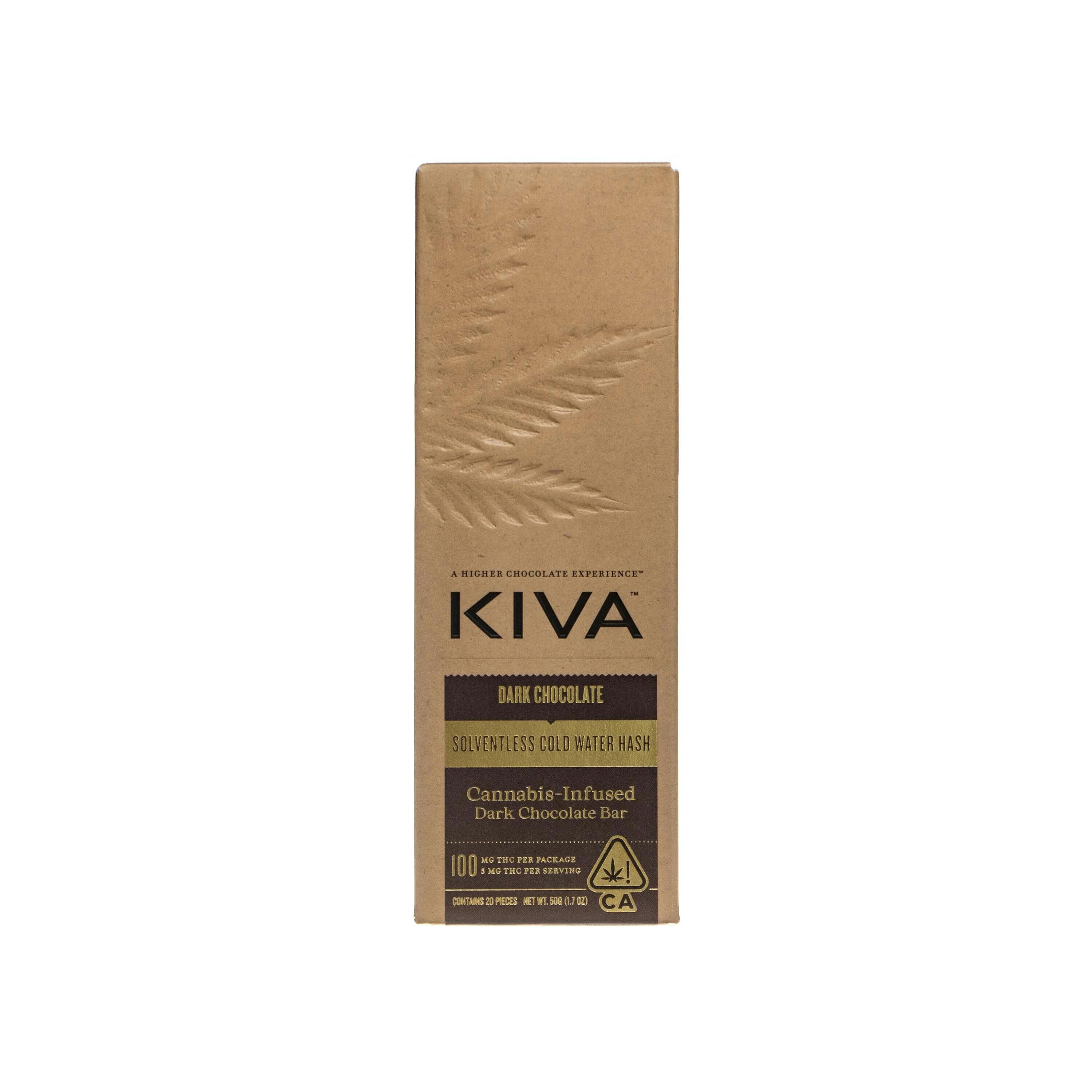 Kiva: Dark Chocolate Bar (100mg THC)