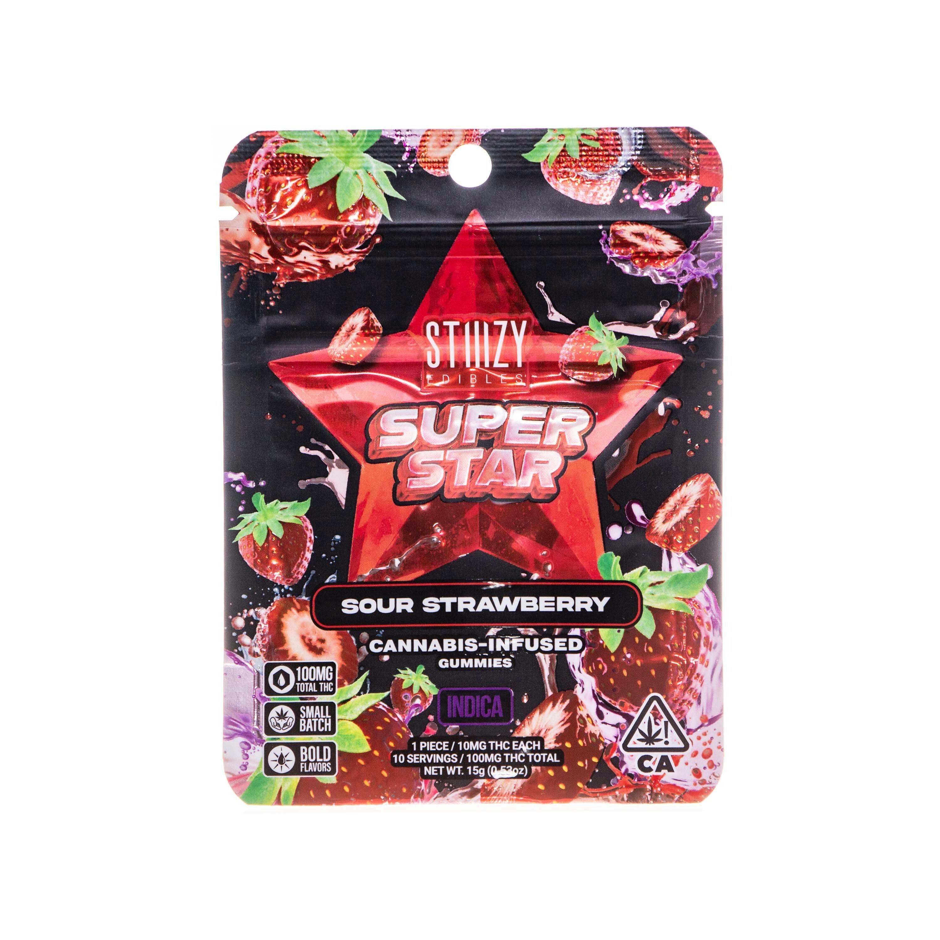 Stiiizy | Super Star Sour Strawberry Gummies (100mg THC)