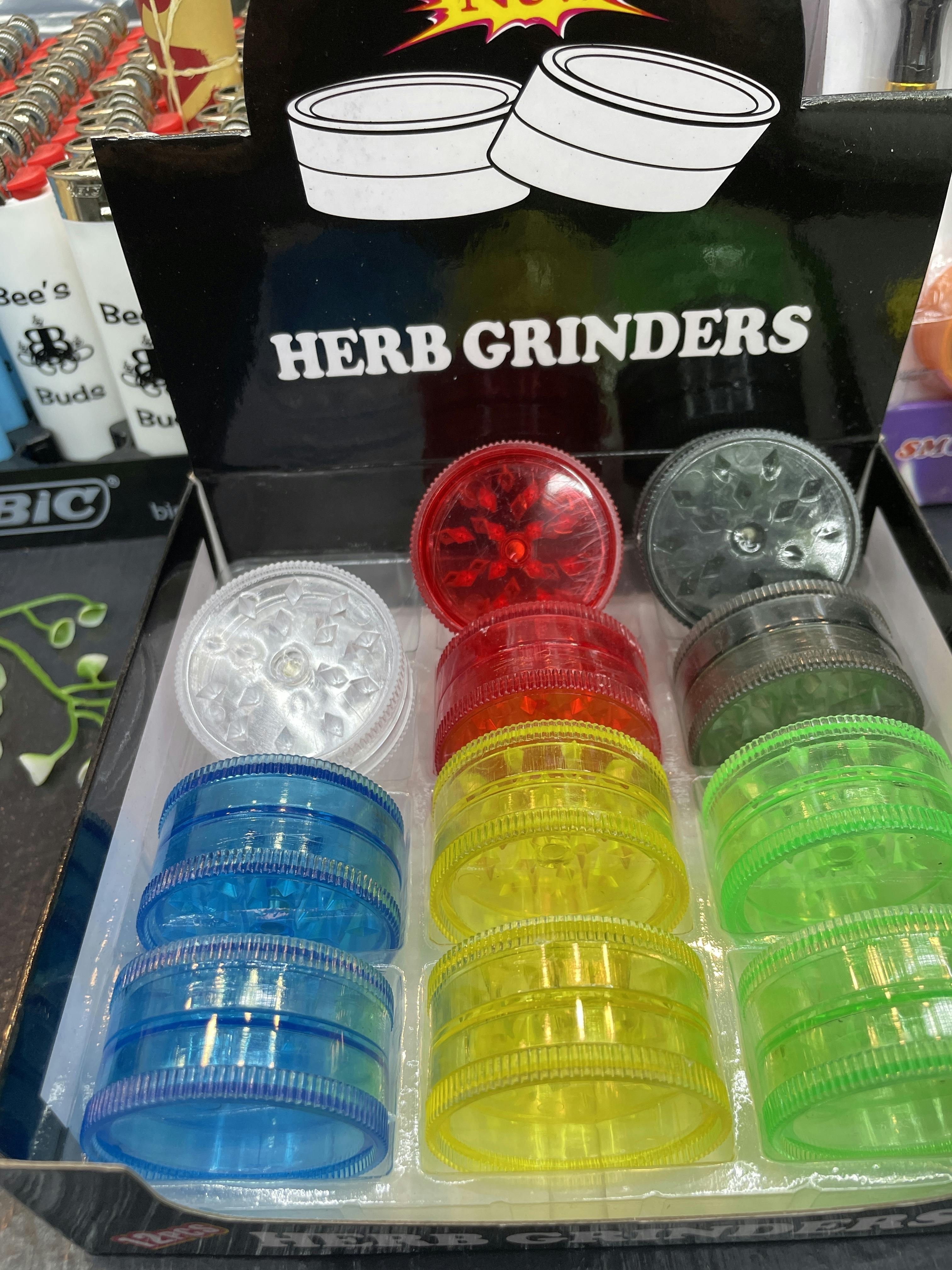 45mm plastic grinder at Bee's Buds Dispensary Saucier