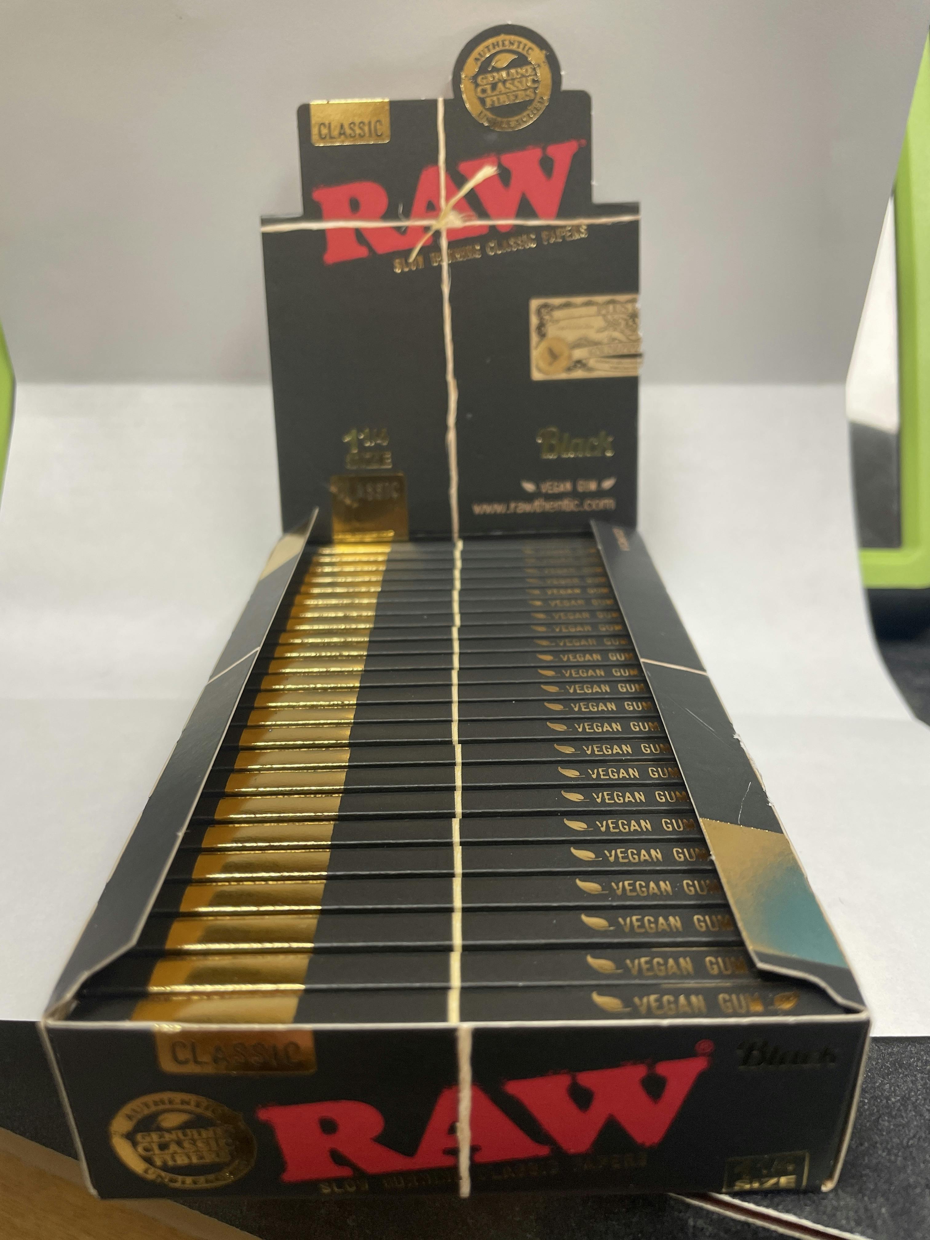 Raw Black Ultra Thin 1 1/4 papers at Bee's Buds Dispensary Saucier