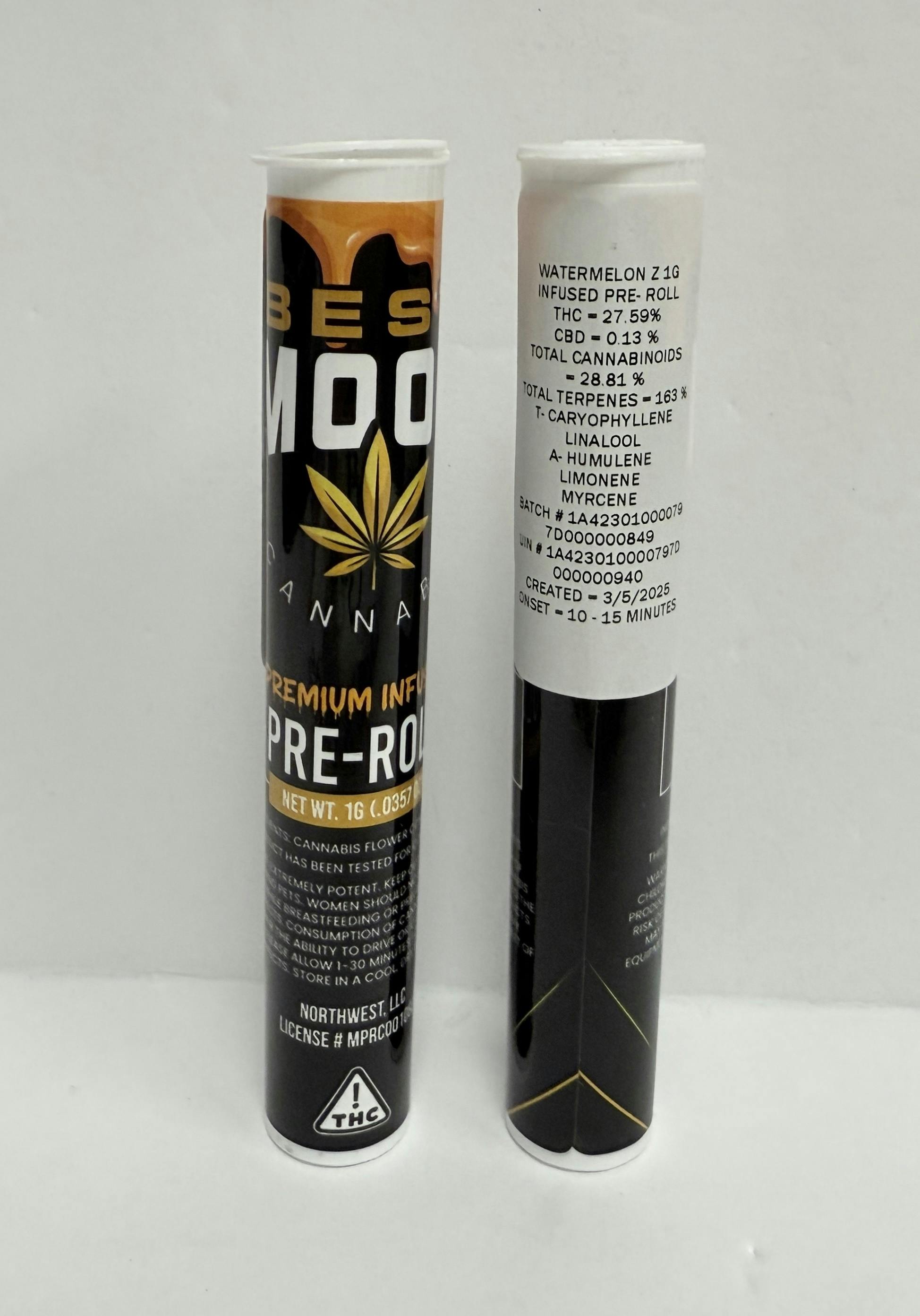 BM - Watermelon Z - INFUSED PRE-roll (ind/hyb) at Bee's Buds Dispensary