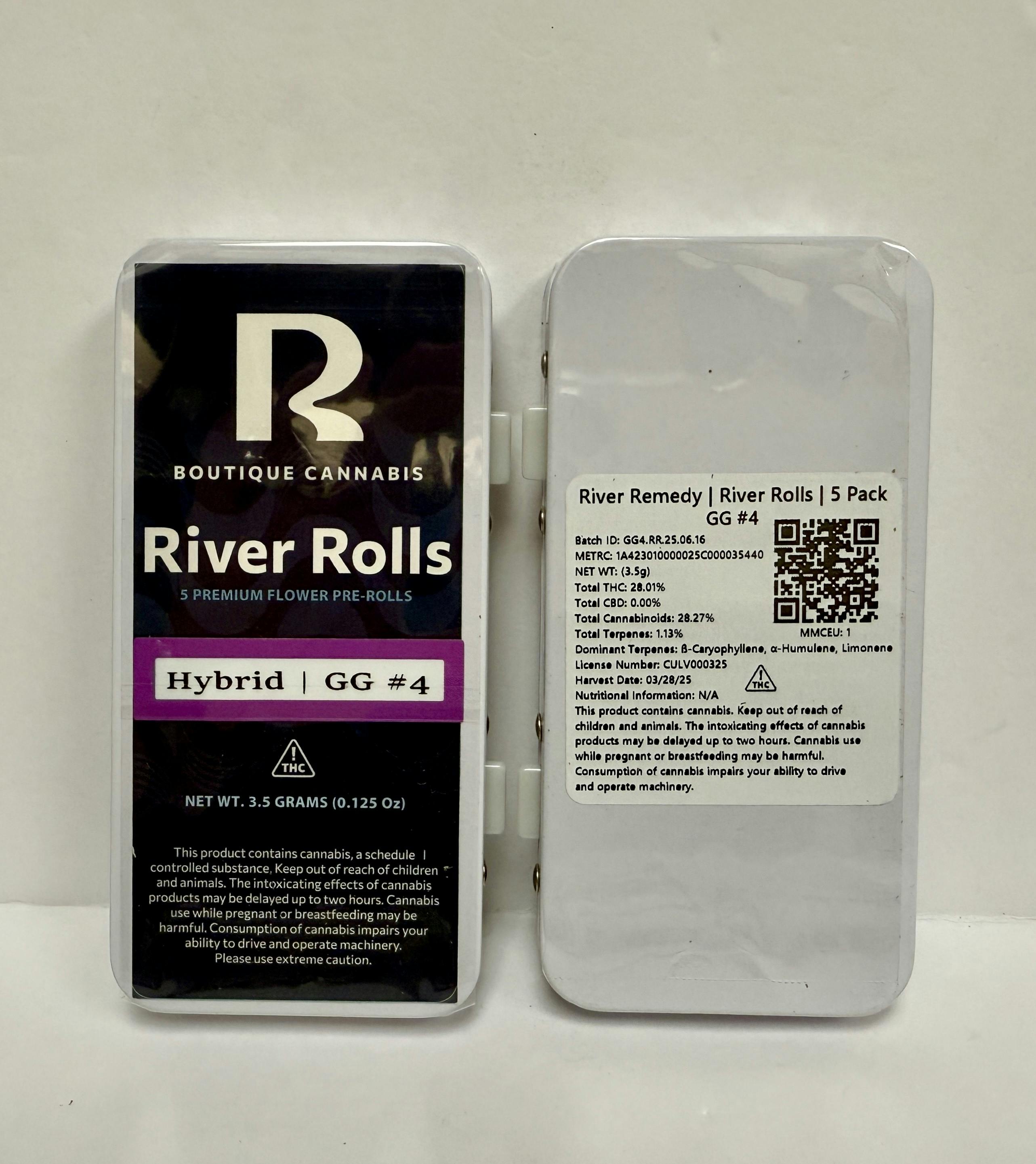 RR- River Rolls | Gorilla Glue #4 - Preroll .7g 5pk (hyb)
