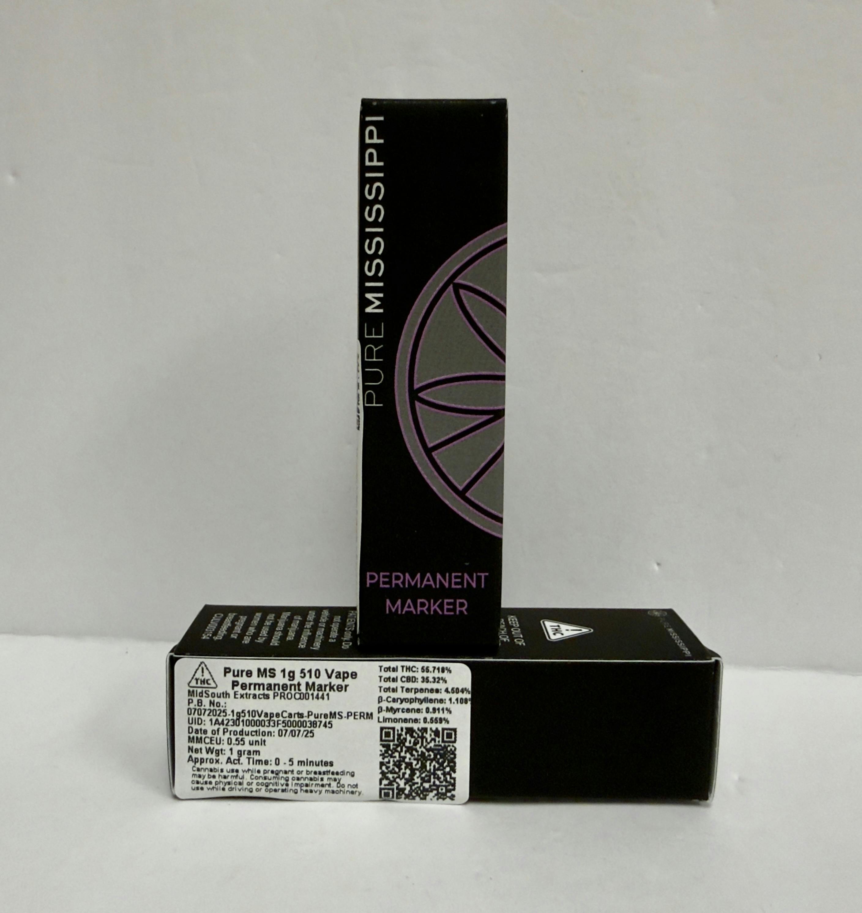 Pure MS - Permanent Marker - 1g vape cart (hyb)