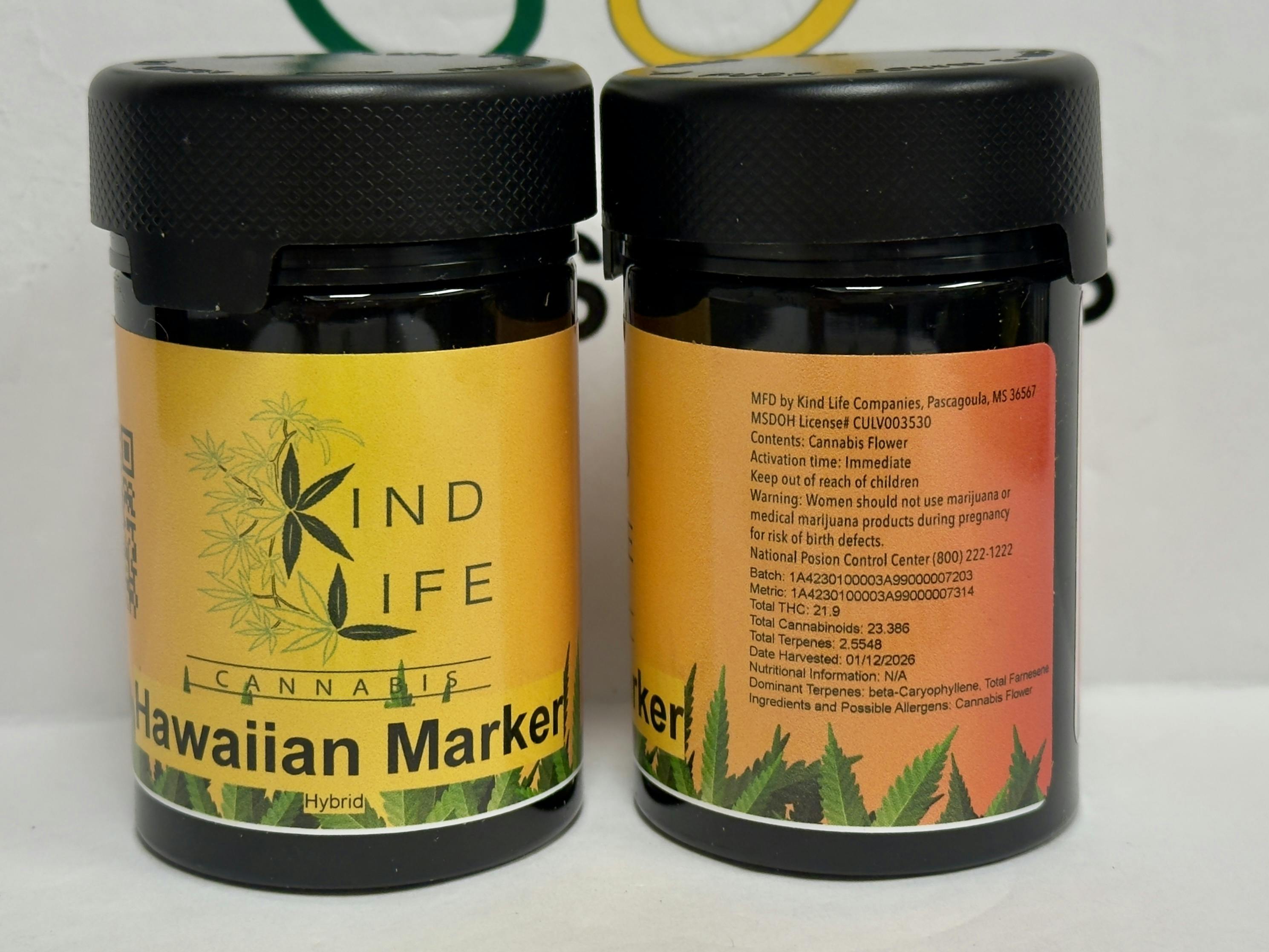 KL- Hawaiian Marker- 22% - 2.5% terp (hyb)