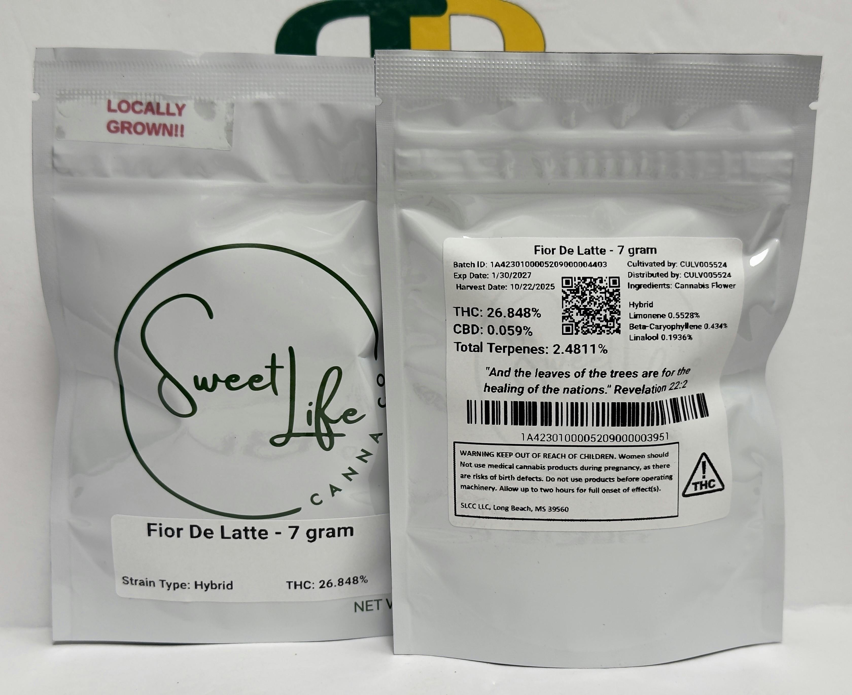SLCC- Fior De Latte 7g - 26% 2.5% terp (ind/hyb)