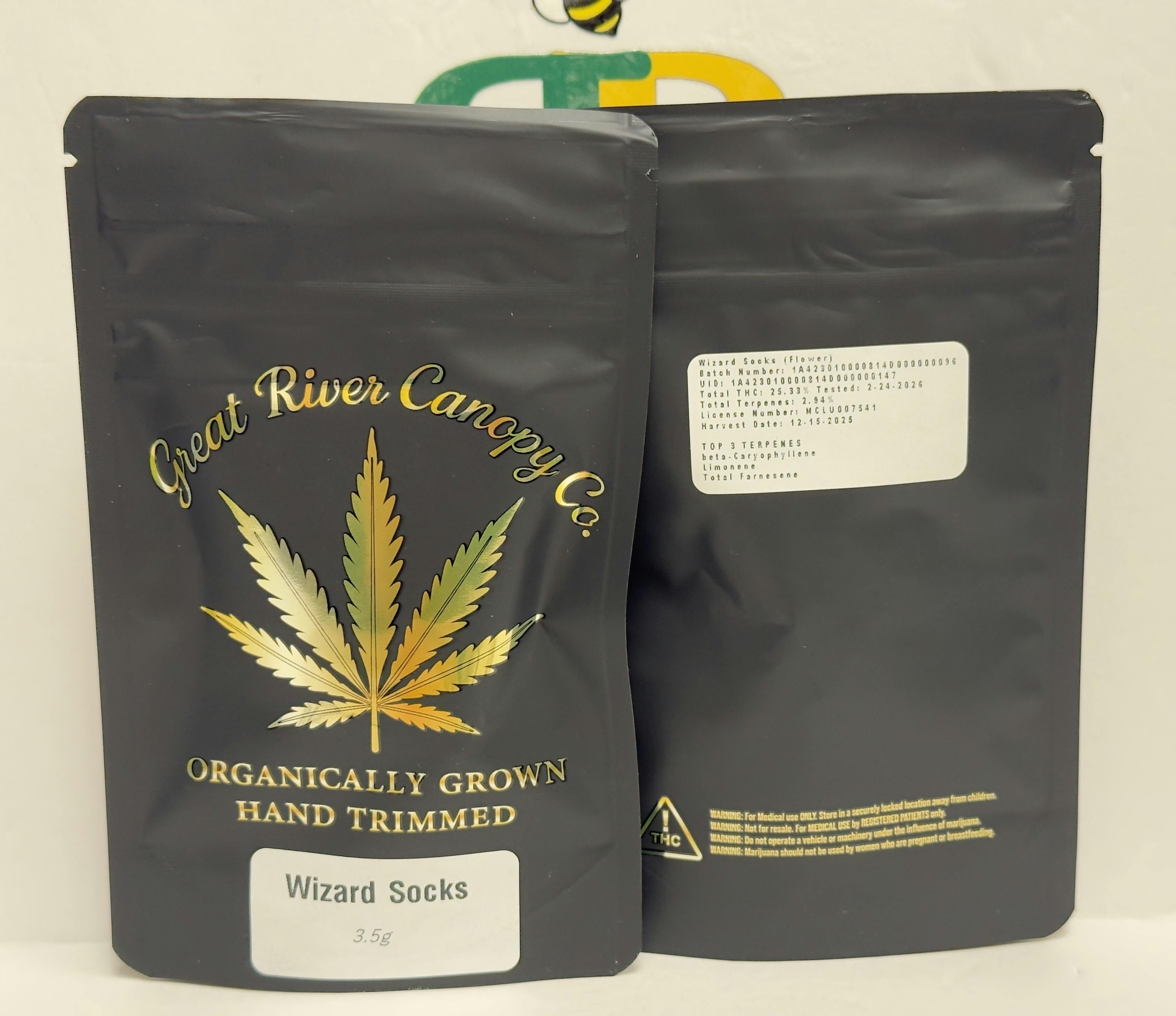 GRCC- Wizard Socks 25% - 2.9% terp (hyb)