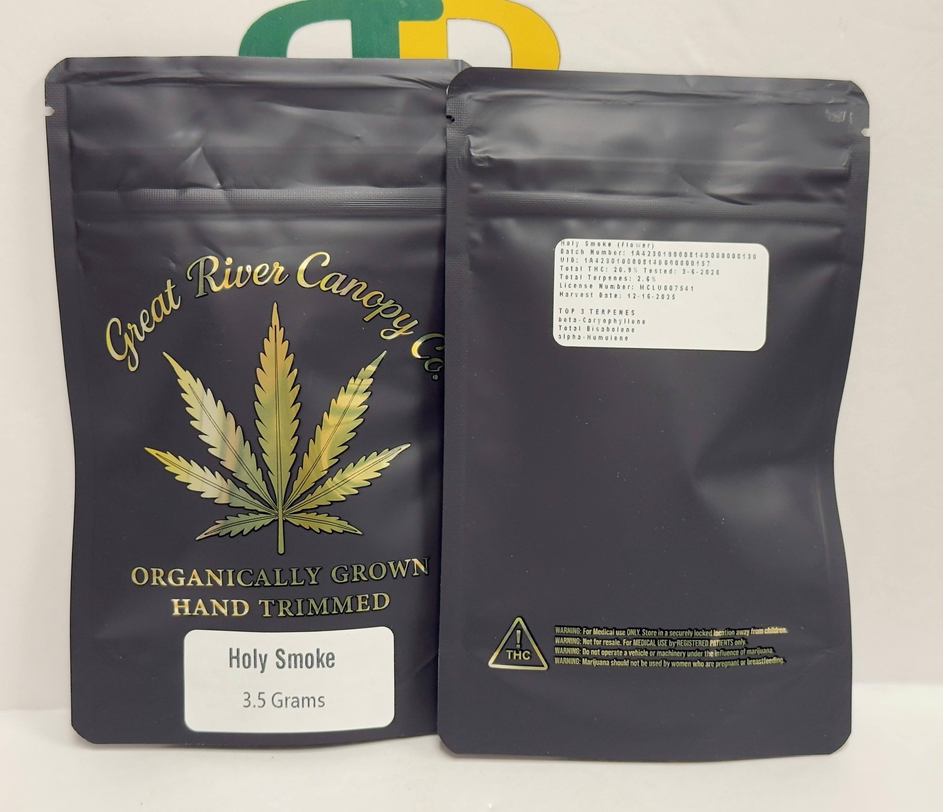 GRCC- Holy Smoke 21% - 2.6% terp (hyb)