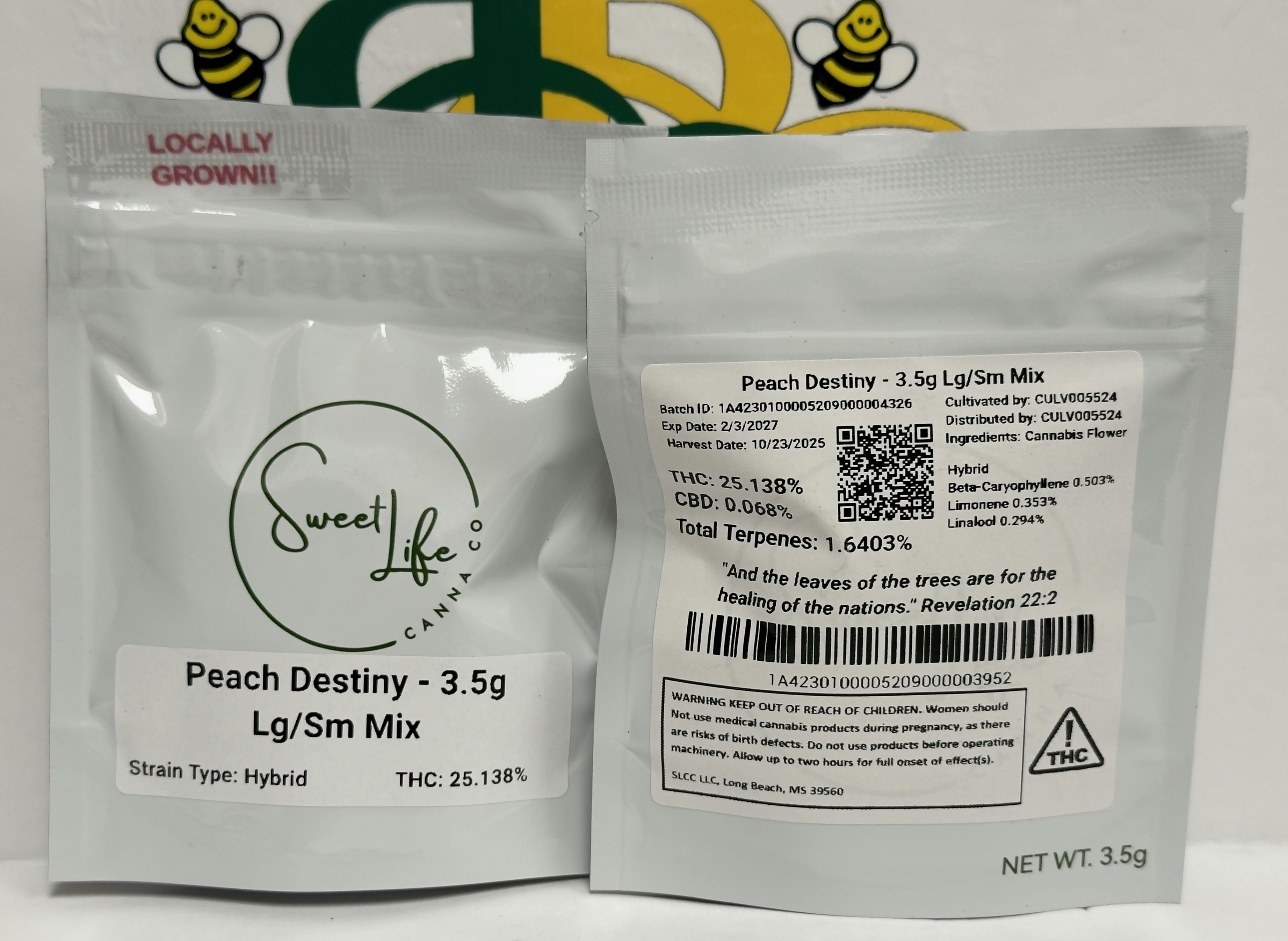 SLCC- Peach Destiny 23% 2.2%terp (ind/hyb)