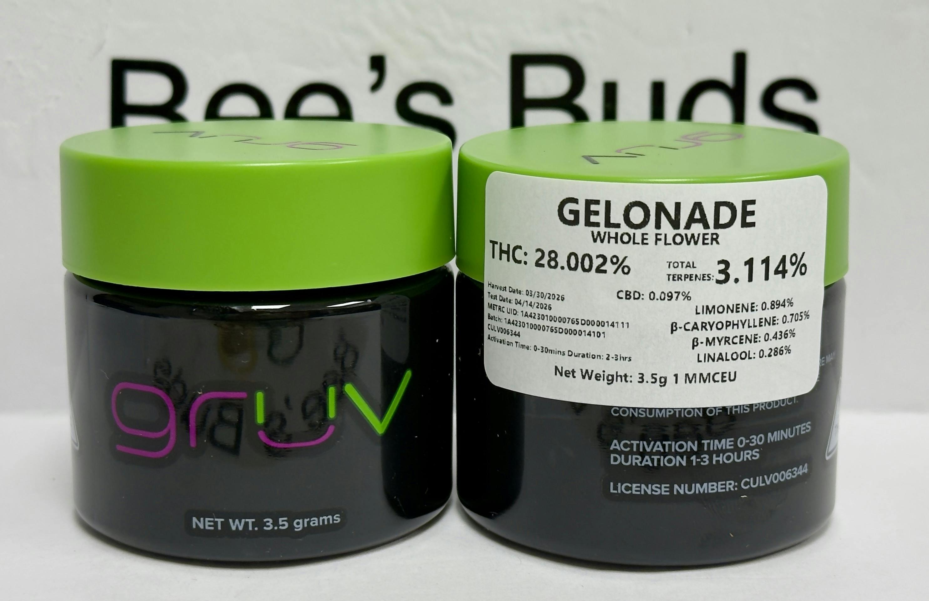 Gruv- Gelonade - 29%- 2.66% terp (hyb)