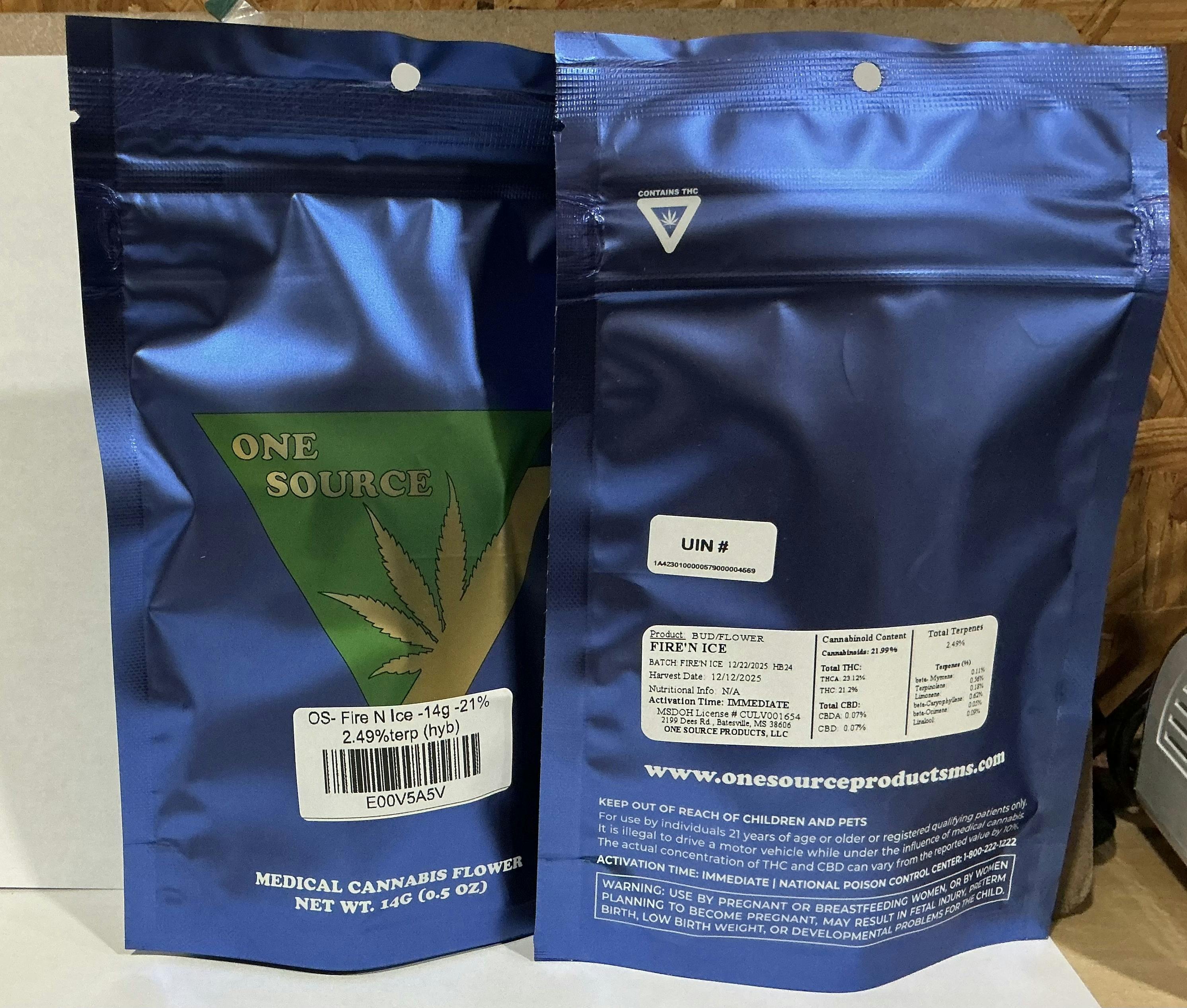 OS- Fire N Ice -14g -21% - 2.49% terp (hyb)