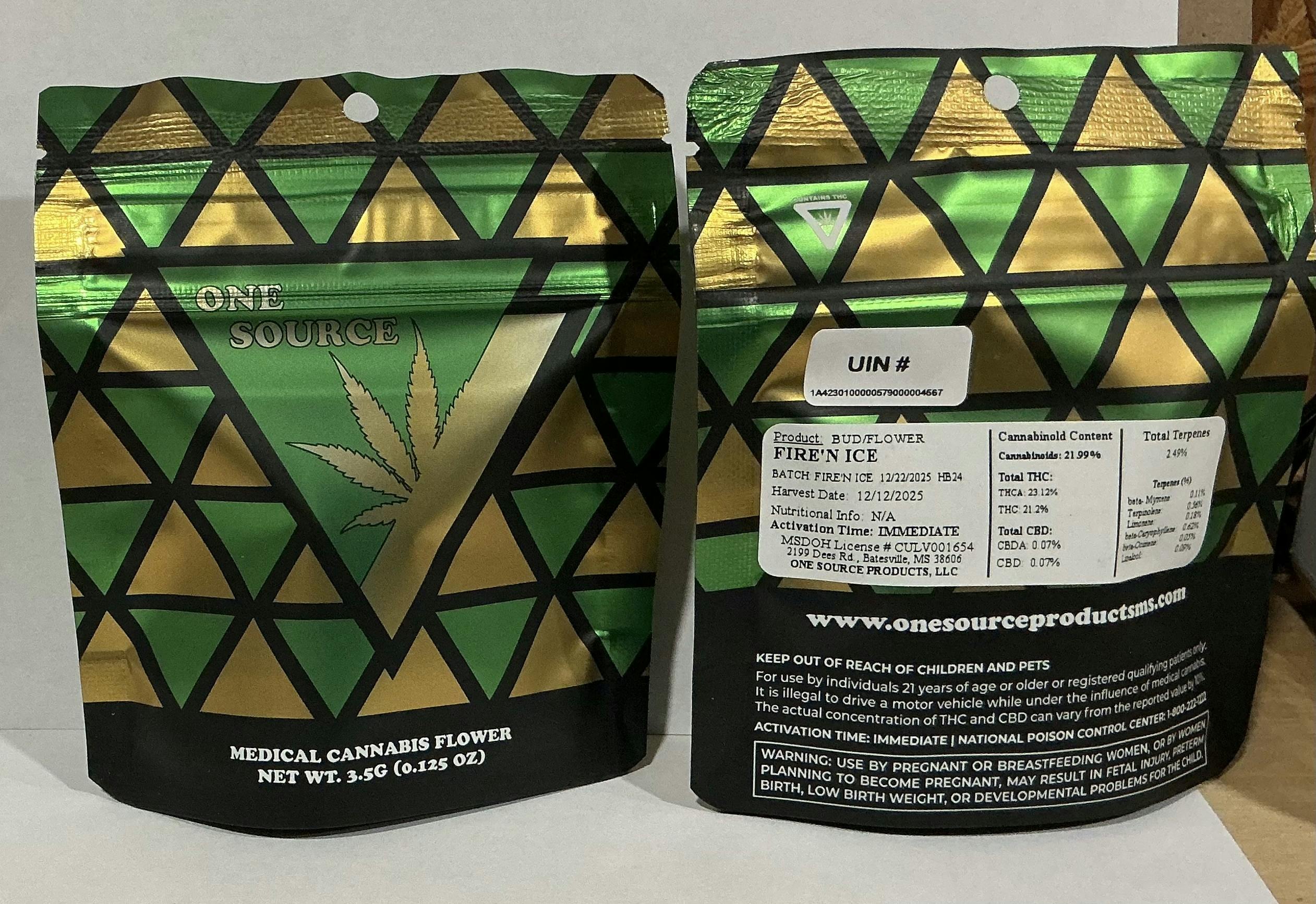 OS- Fire N Ice 21% -2.49% terp (hyb) at Bee's Buds Dispensary Saucier