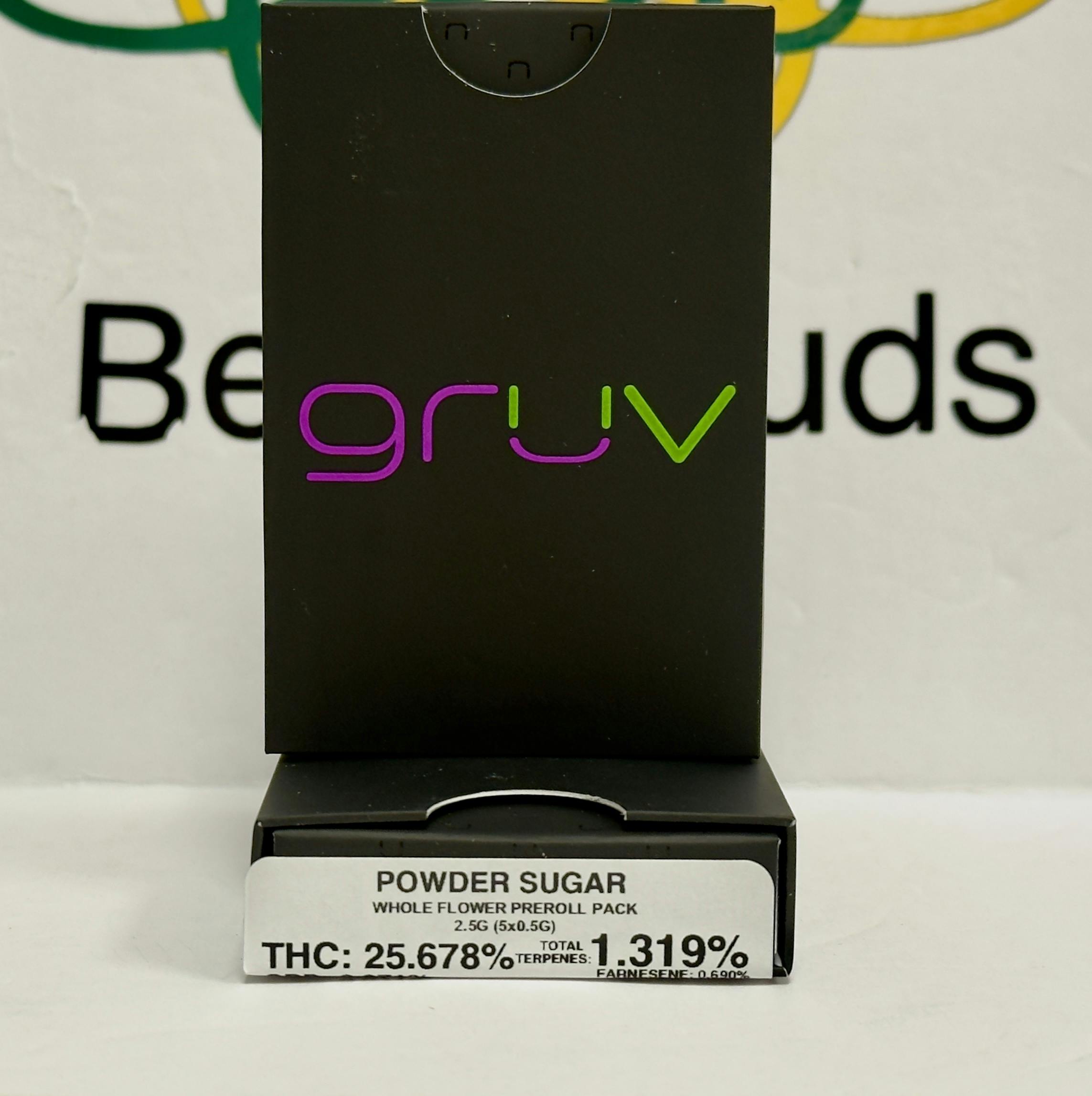 Gruv- Powder Sugar Prerolls .5g 5pk (hyb)