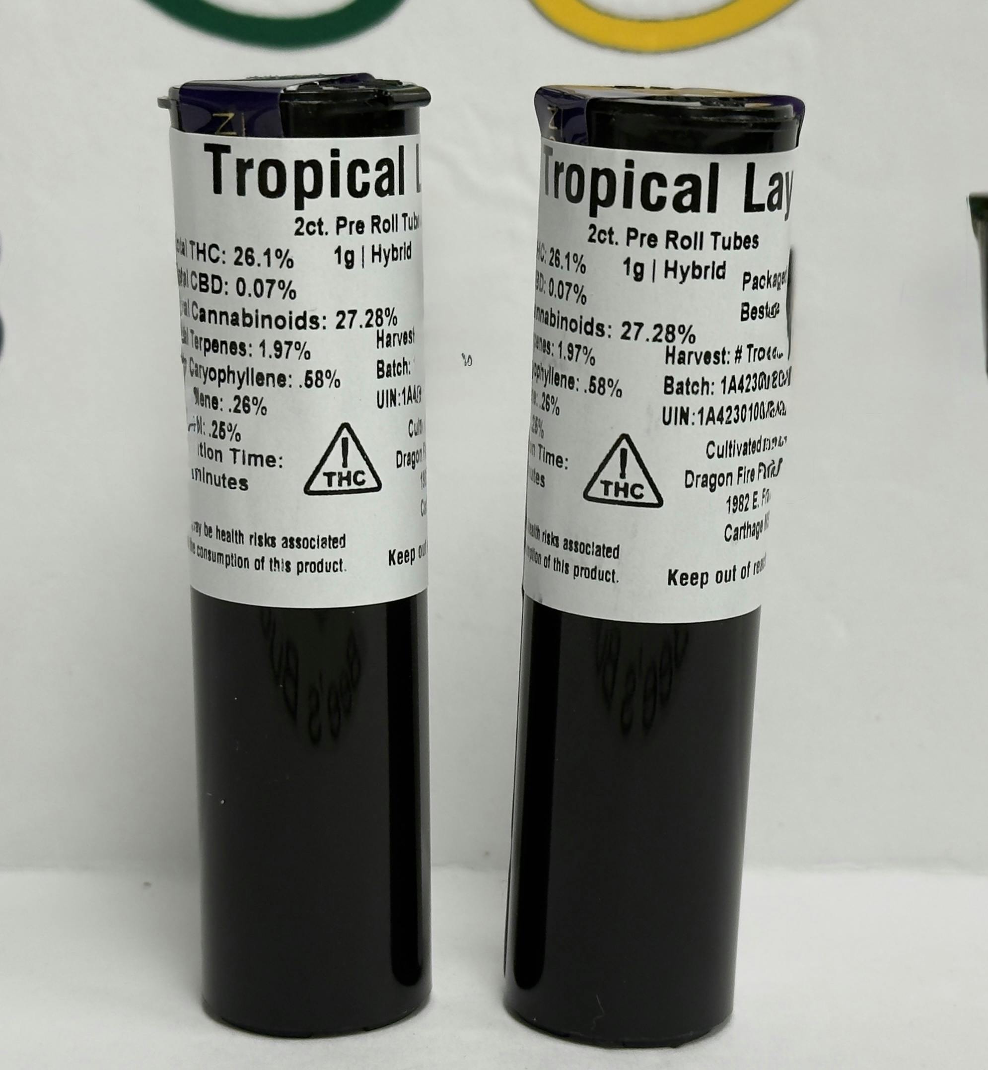 DFF- Tropical Lay .5g 2pk Pre Roll (hyb) at Bee's Buds Dispensary Wiggins